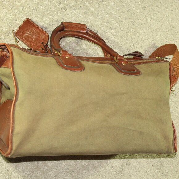 Vintage Ghurka No 2 Olive Green Twill and Leather Express Bag - Picture 2 of 16